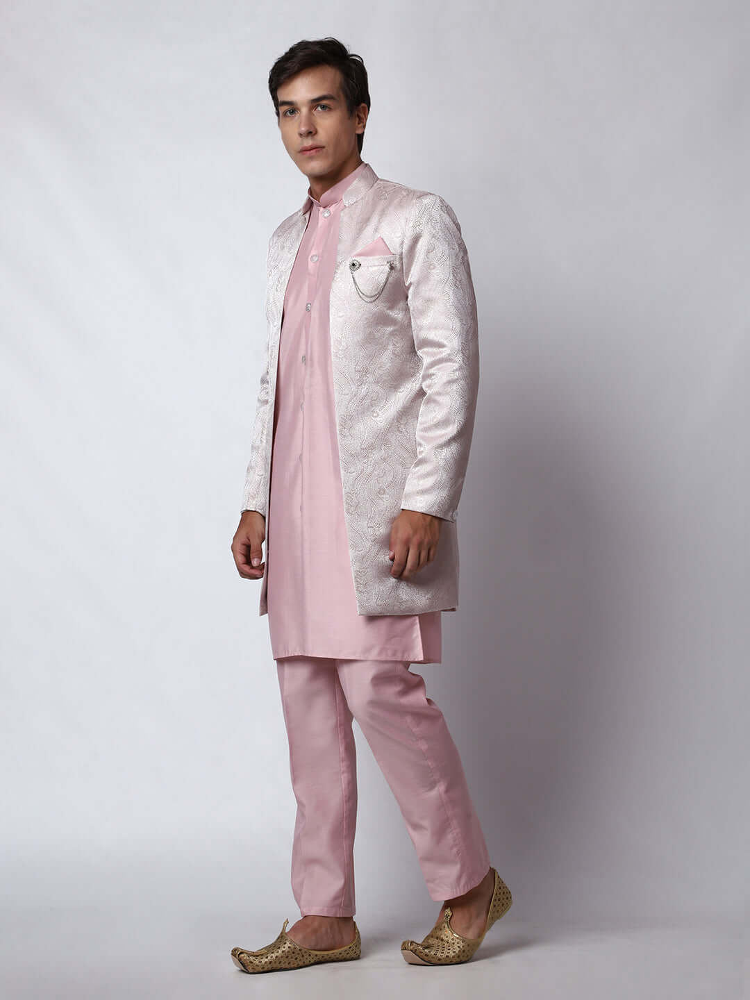 Elegant Baby Pink Indo Western Set Traditional Chic