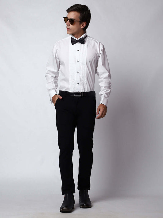 Pintex Shirt- White Tuxedo Shirt for All Occasions