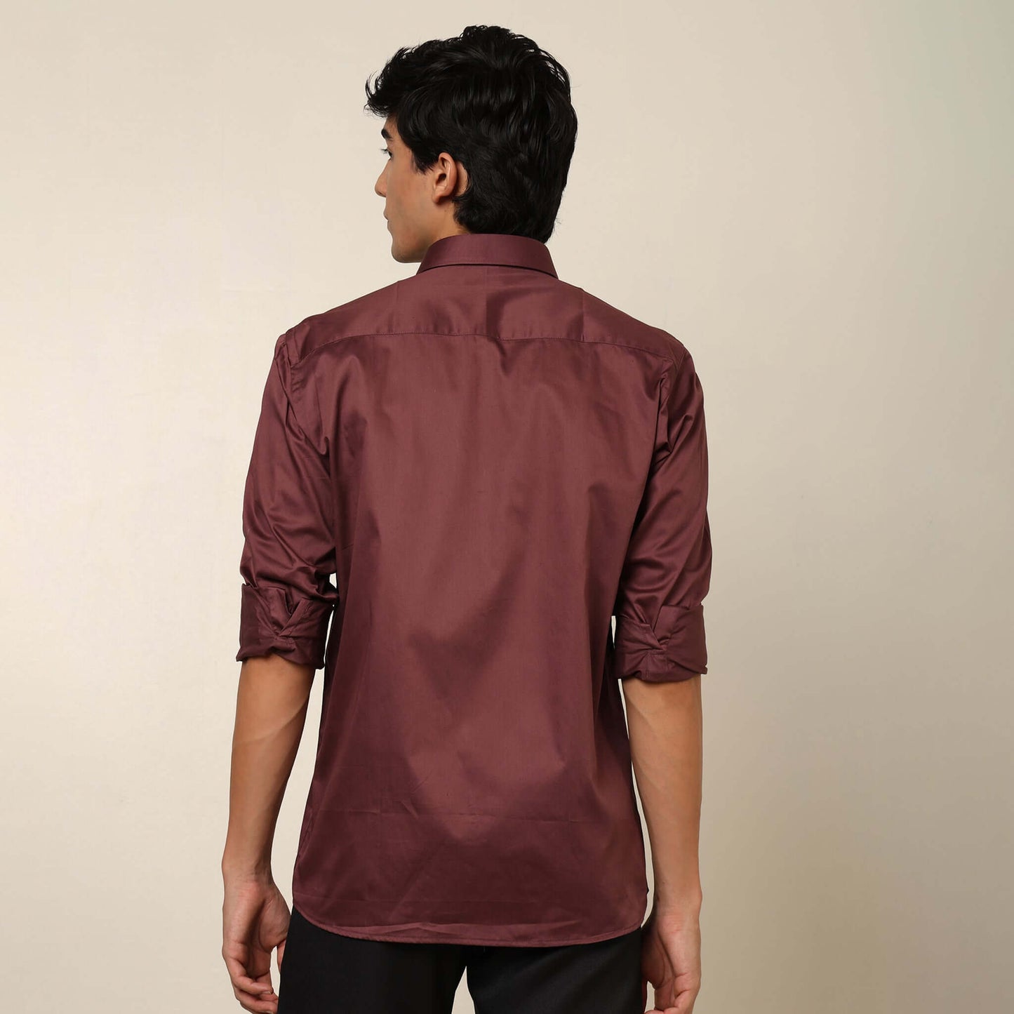 Comfy & Casual Deep Coffee Cotton Satin Shirt. Regular Fit, Long Sleeves. Perfect Pool Party, Brunches, After Party, Date Night & Travel Shirt. Brand- Crease India