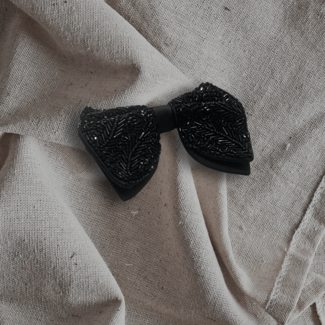 Embellished Black Bowtie for Men