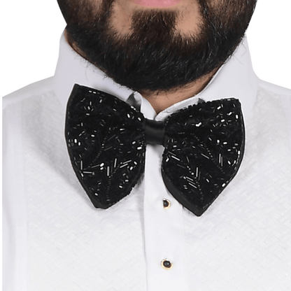 Embellished Black Bowtie for Men