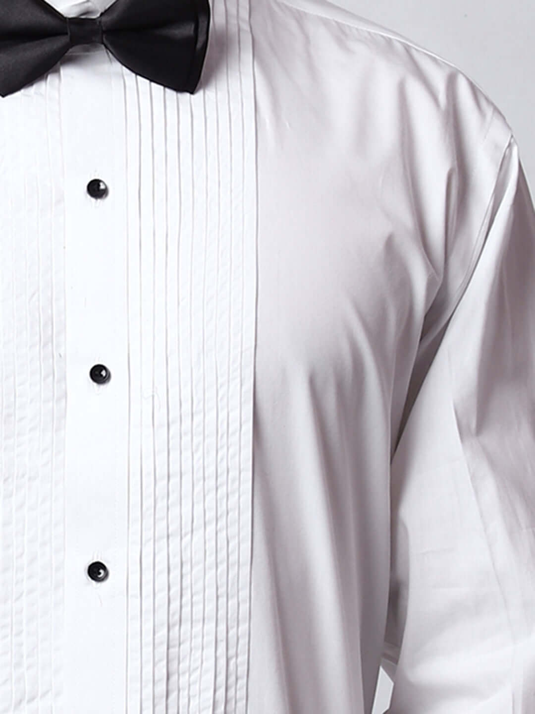 White Pintex Tuxedo Shirt for Men, perfect for weddings. galas, prom nights, black tie events, and other formal events. Shop this designer white tuxedo shirt for men on Crease India Website.