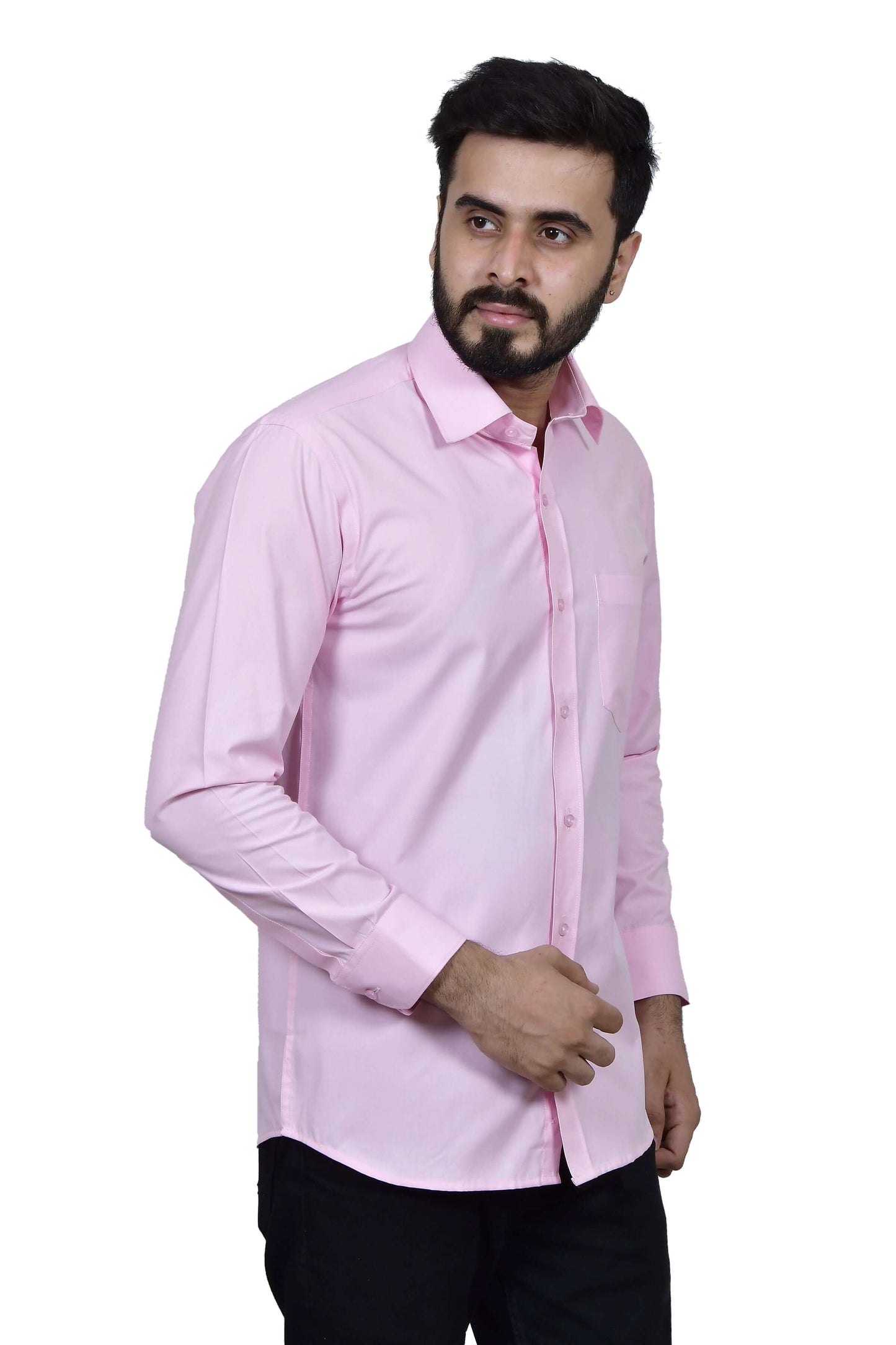 Solid Pink Cotton Shirt for Men, perfect for daily office wear, business meetings, formal events, & even semi-formal events. Shop this solid pink cotton shirt for men on Crease India Website.