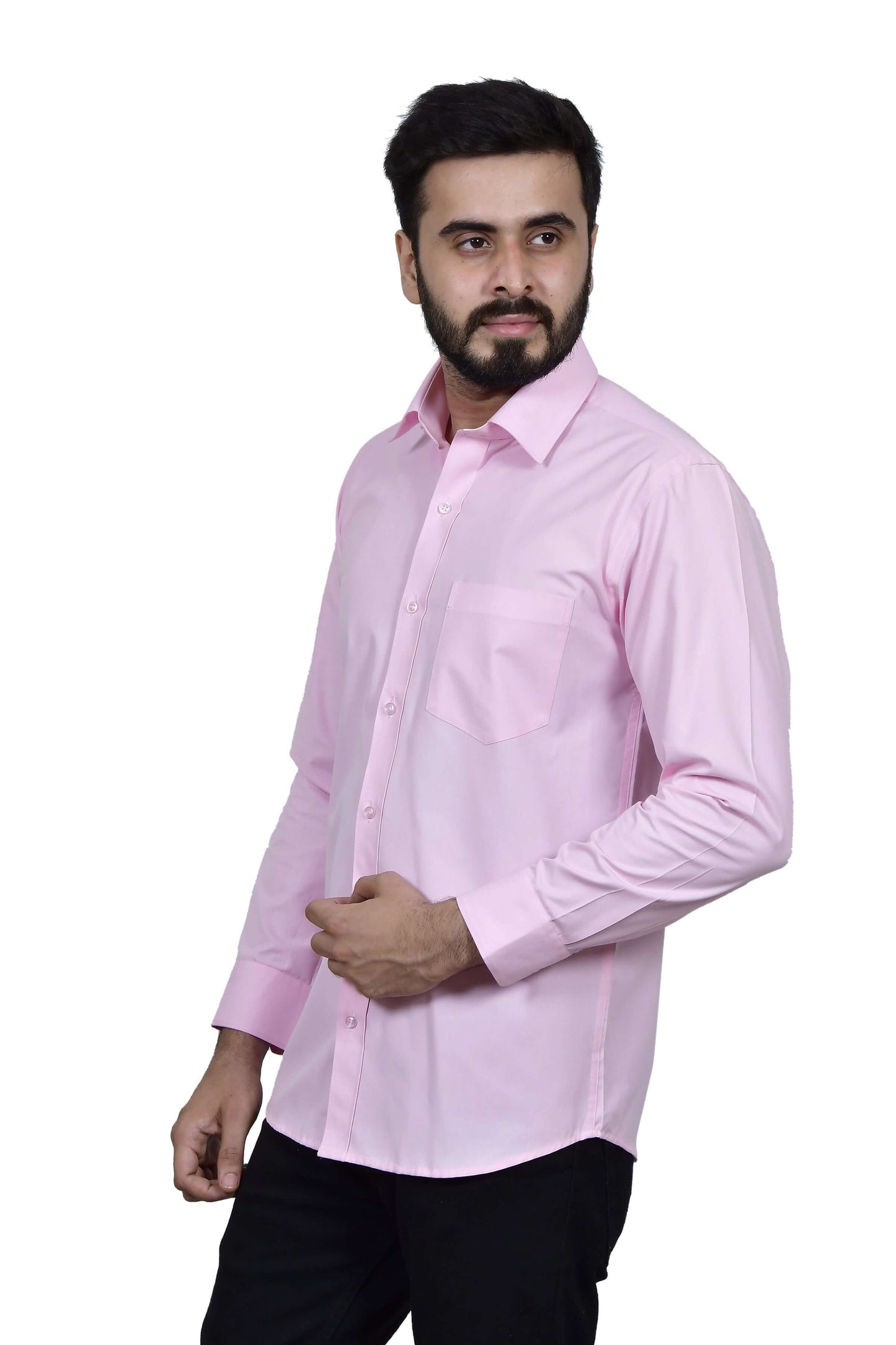 Solid Pink Cotton Shirt for Men, perfect for daily office wear, business meetings, formal events, & even semi-formal events. Shop this solid pink cotton shirt for men on Crease India Website.