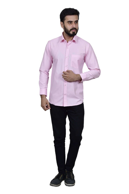 Solid Pink Cotton Shirt for Men, perfect for daily office wear, business meetings, formal events, & even semi-formal events. Shop this solid pink cotton shirt for men on Crease India Website.