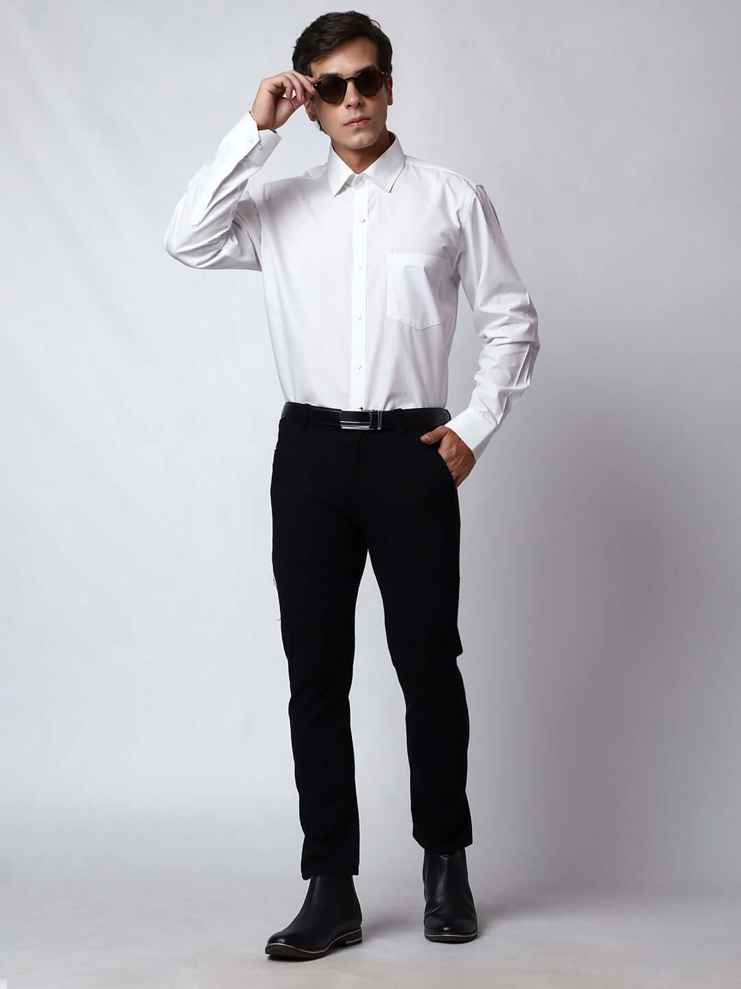 Plain Cotton White Shirt for Men, perfect for daily office wear, business meetings, formal events, & even semi-formal events. Shop this plain white cotton shirt for men on Crease India Website.