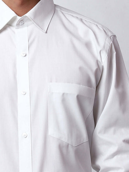 Plain Cotton White Shirt for Men, perfect for daily office wear, business meetings, formal events, & even semi-formal events. Shop this plain white cotton shirt for men on Crease India Website.