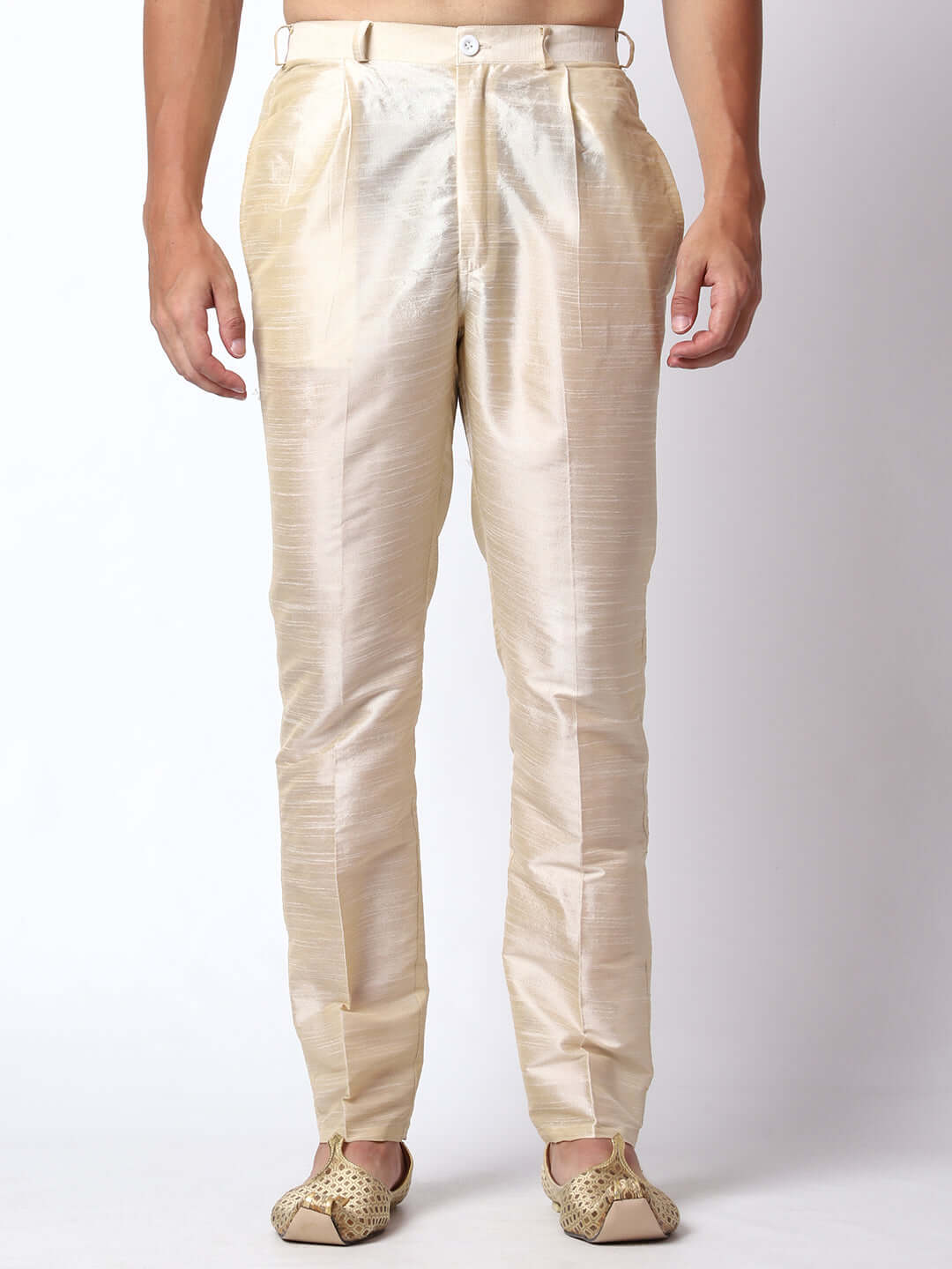 Zari Cream Kurta Pant with Jacket for men available online in India. A sophisticated men's ethnic wear ensemble featuring a cream dupion silk kurta jacket set. The jacket has prints and zari embroidery detailing. This designer cream kurta jacket set for men is ideal for weddings, Diwali, Eid, Navratri, & more festivals. Shop this designer cream kurta set for men on Crease India Website.